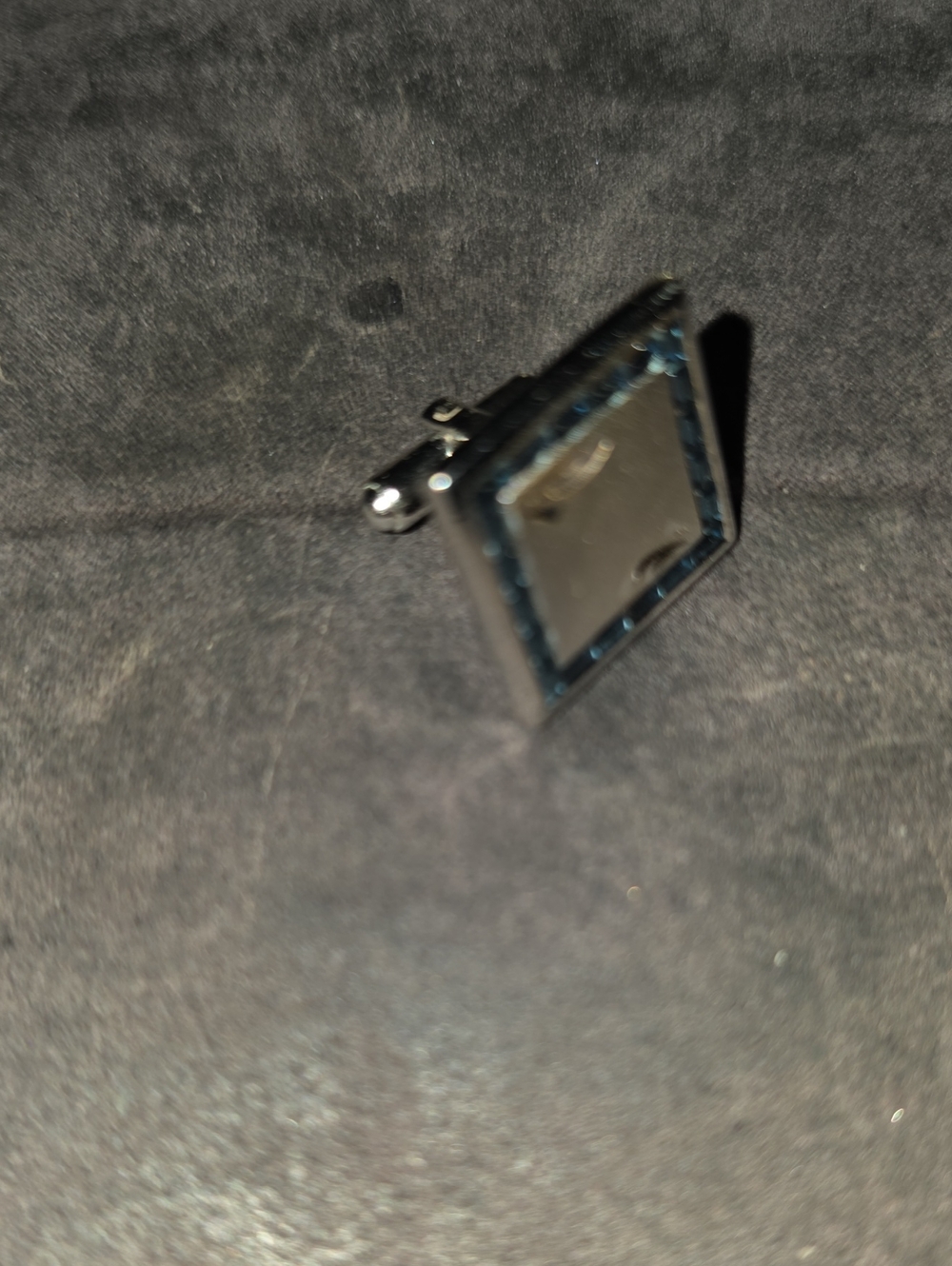 Sterling Silver Vintage Square Black and Silver Cufflink